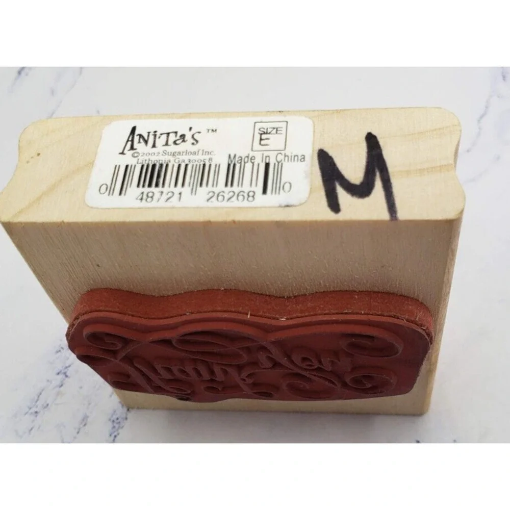 Thank You Elegant Script Anita's Wood Mounted Rubber Stamp Wood